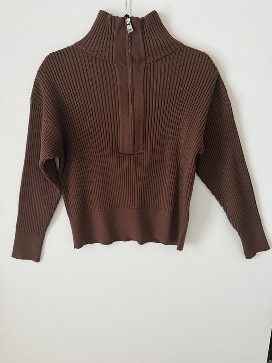 Varley Janie Half Zip Knit Sweater (Chestnut) - Picture 4 of 7